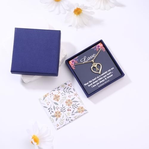 Heart Initial Necklaces for Women & Girls – 14K Gold-Plated A-Z Jewelry Gift for