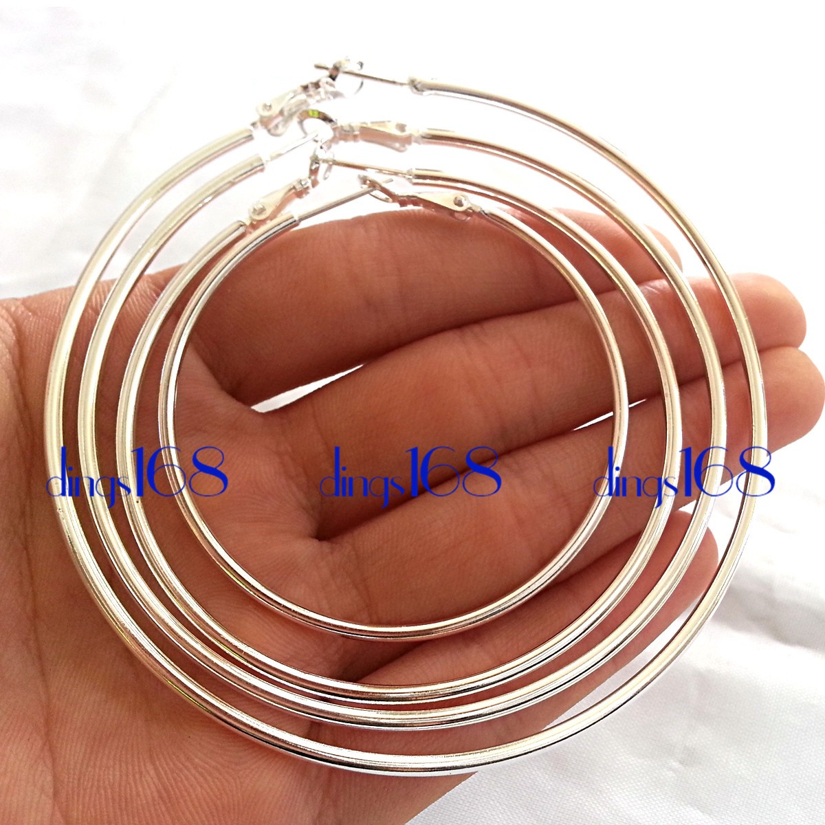 925 Sterling Silver Tarnish-Resist 3.94″ Extra-Large 2mm Thin Tube Hoop Earrings