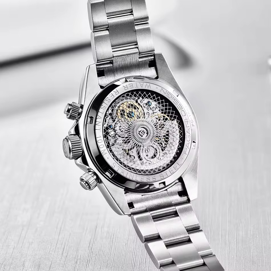 🔥USA🔥PAGANI DESIGN PD-1653 Automatic Watch, Rainbow Circle, Skeleton Oyster