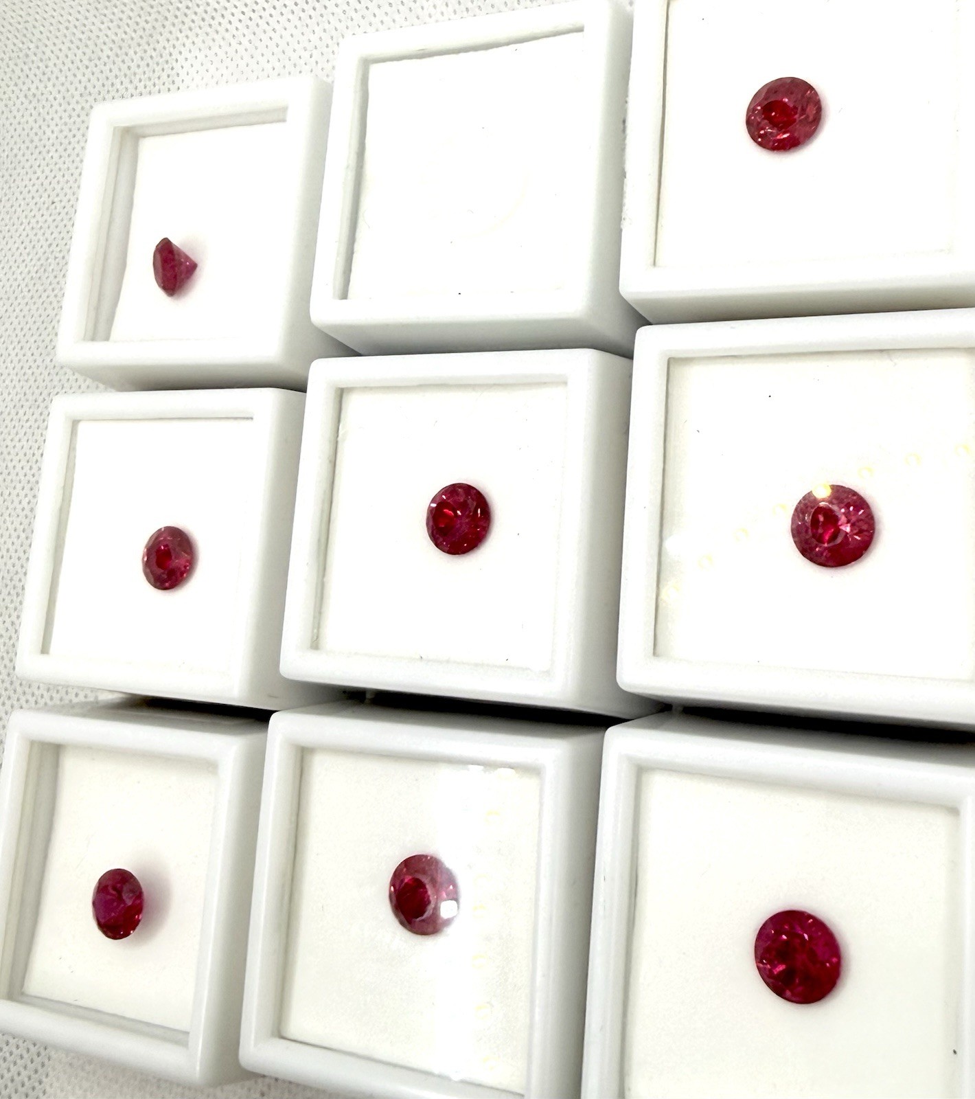 (9) New Lot 6.9 Ct 14mm Blue Moon Quartz Lab Ruby 2 Ct 8mm Cut Gem Single