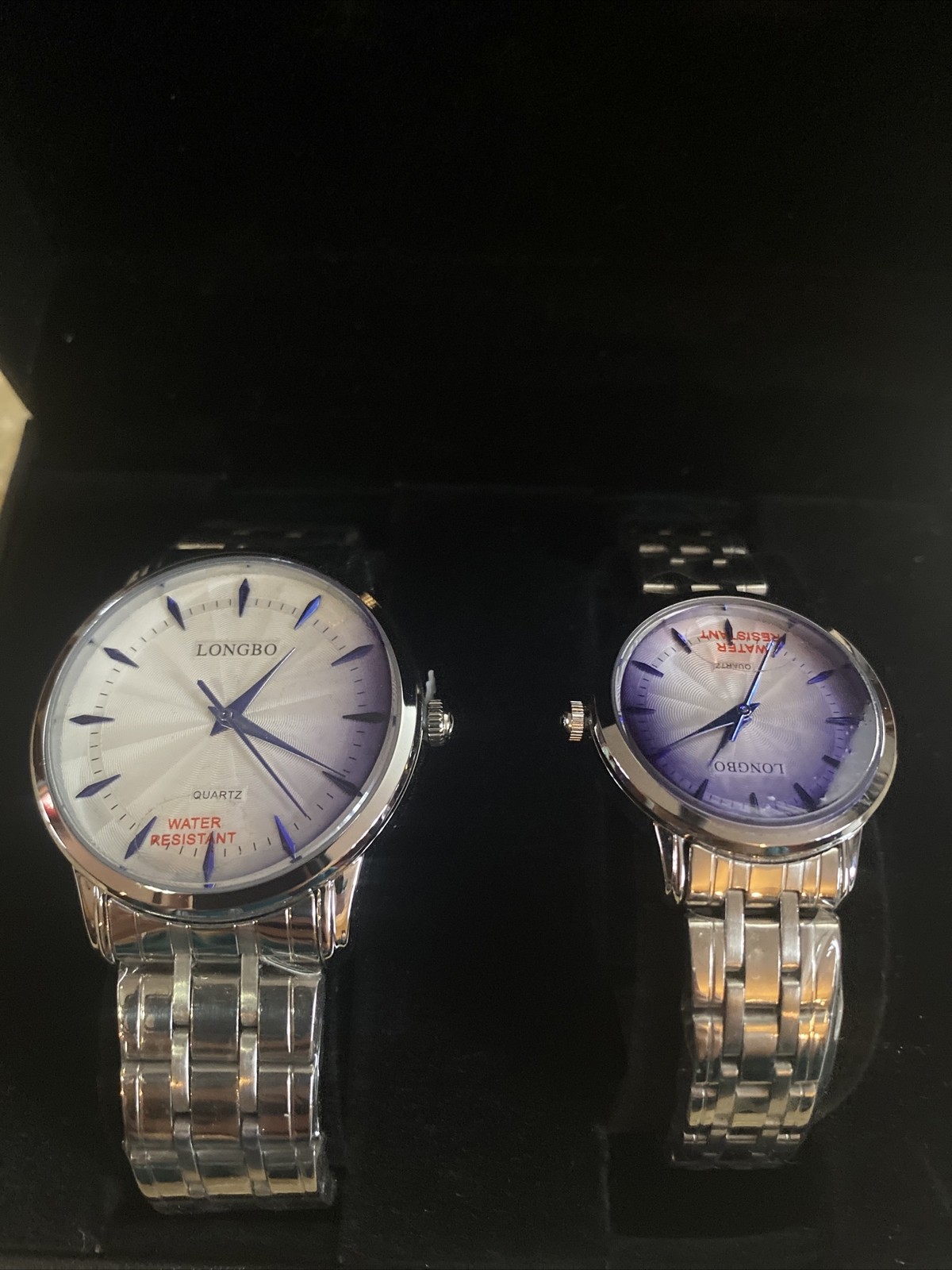 Longbo Stainless Steel His & Hers Watch Set NEW Never Worn Need Battery #2567