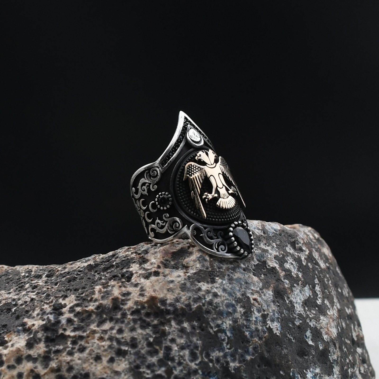 Adjustable Archer Thumb Seljuks Eagle Handmade Men’s 925 Sterling Silver Ring
