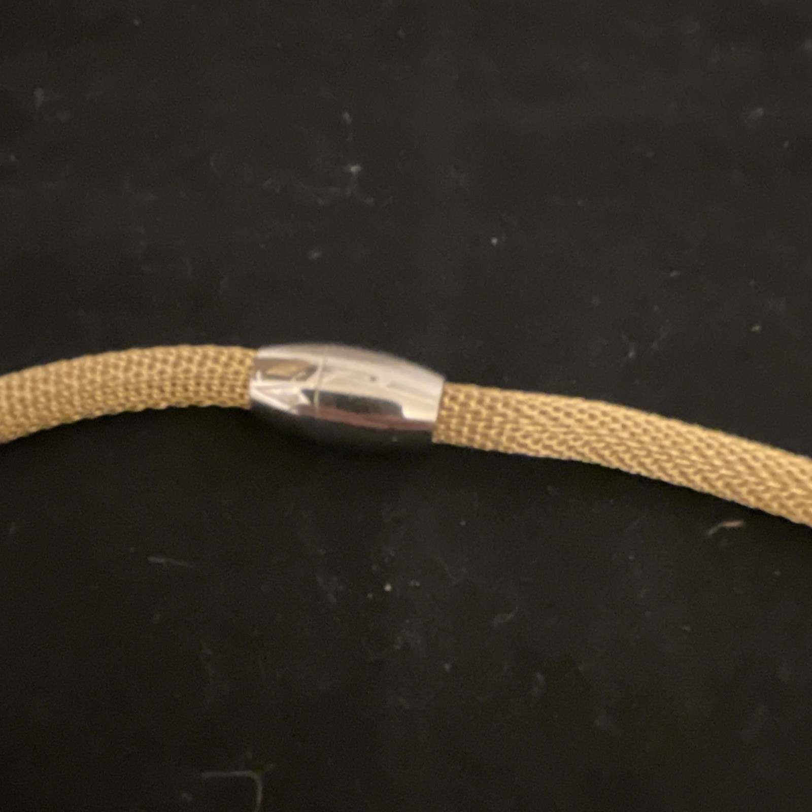 Gold-Tone Mesh Bracelet Magnetic Clasp with Silver-Tone & Rhinestones