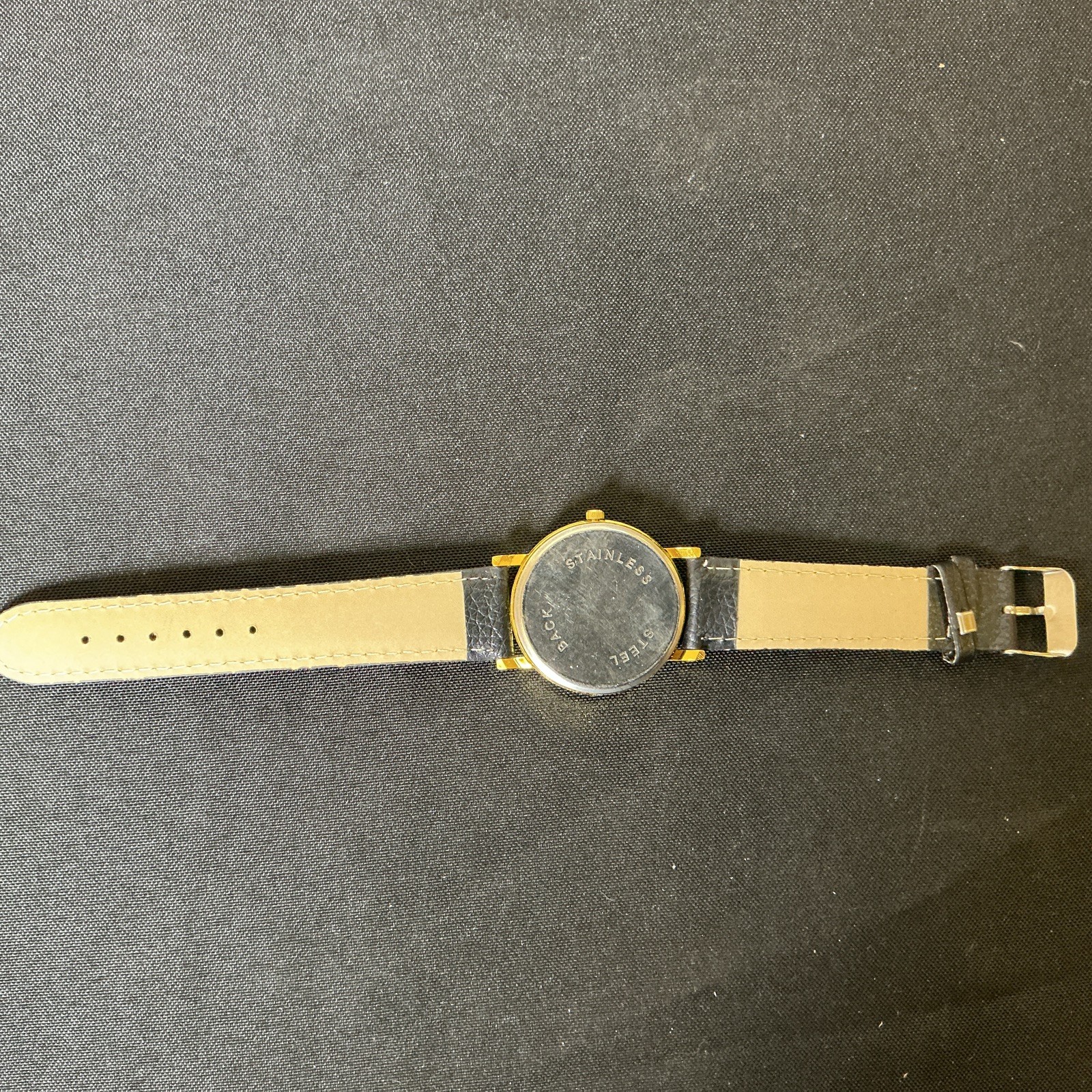 Black Numberless Wrist Watch W/ Leather Strap