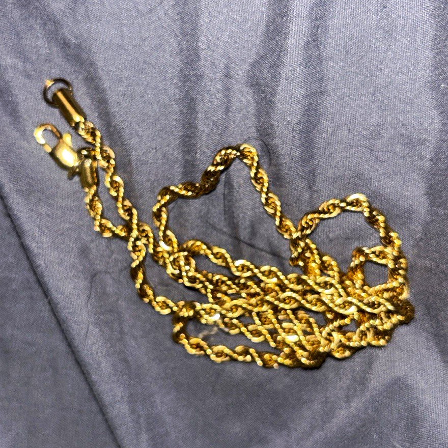 Gold gods 18k chain with Lobster Clasp Closure worn 4 times