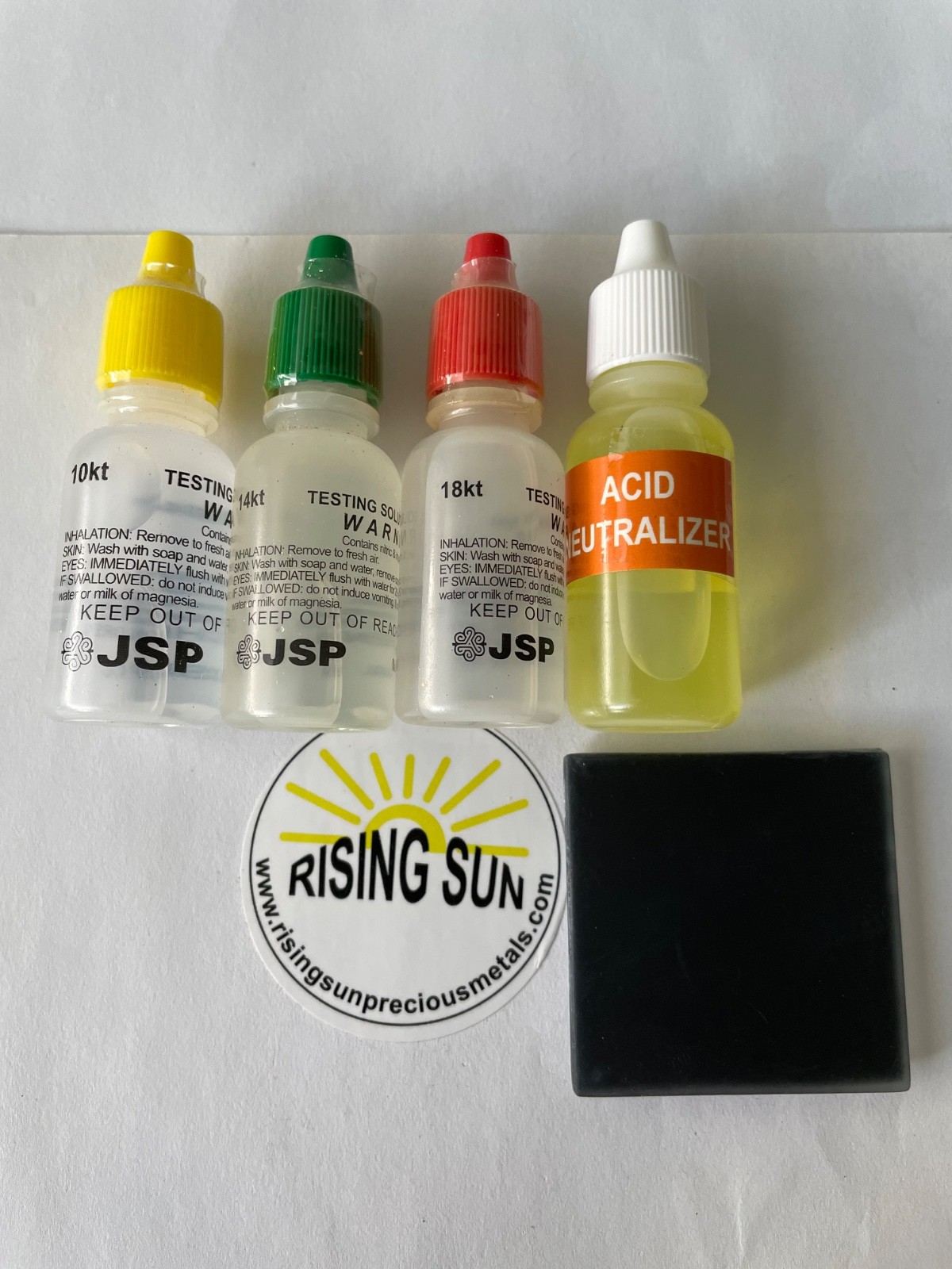 JSP 10k, 14k, 18k, Gold Test Acid, gold test stone, gold testing acids RSPM-GTE