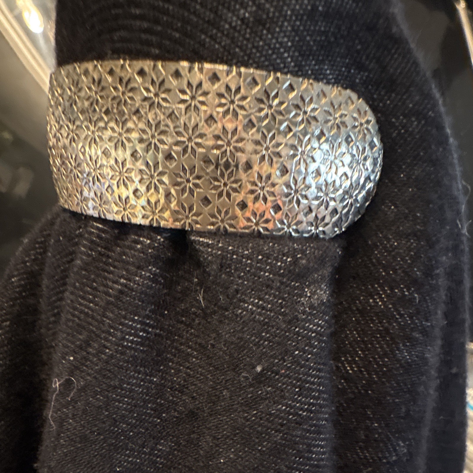 Sterling Silver Engraved Pattern Wide Cuff Bracelet, Silver, No Stone