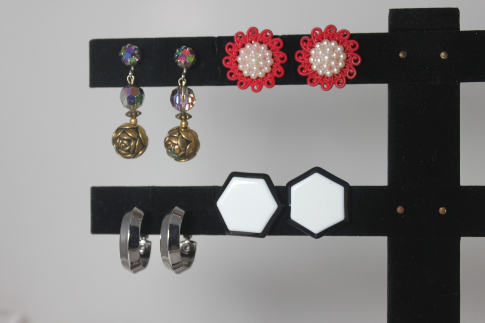 Vintage Lot Clip Back Earrings Variety NICE!