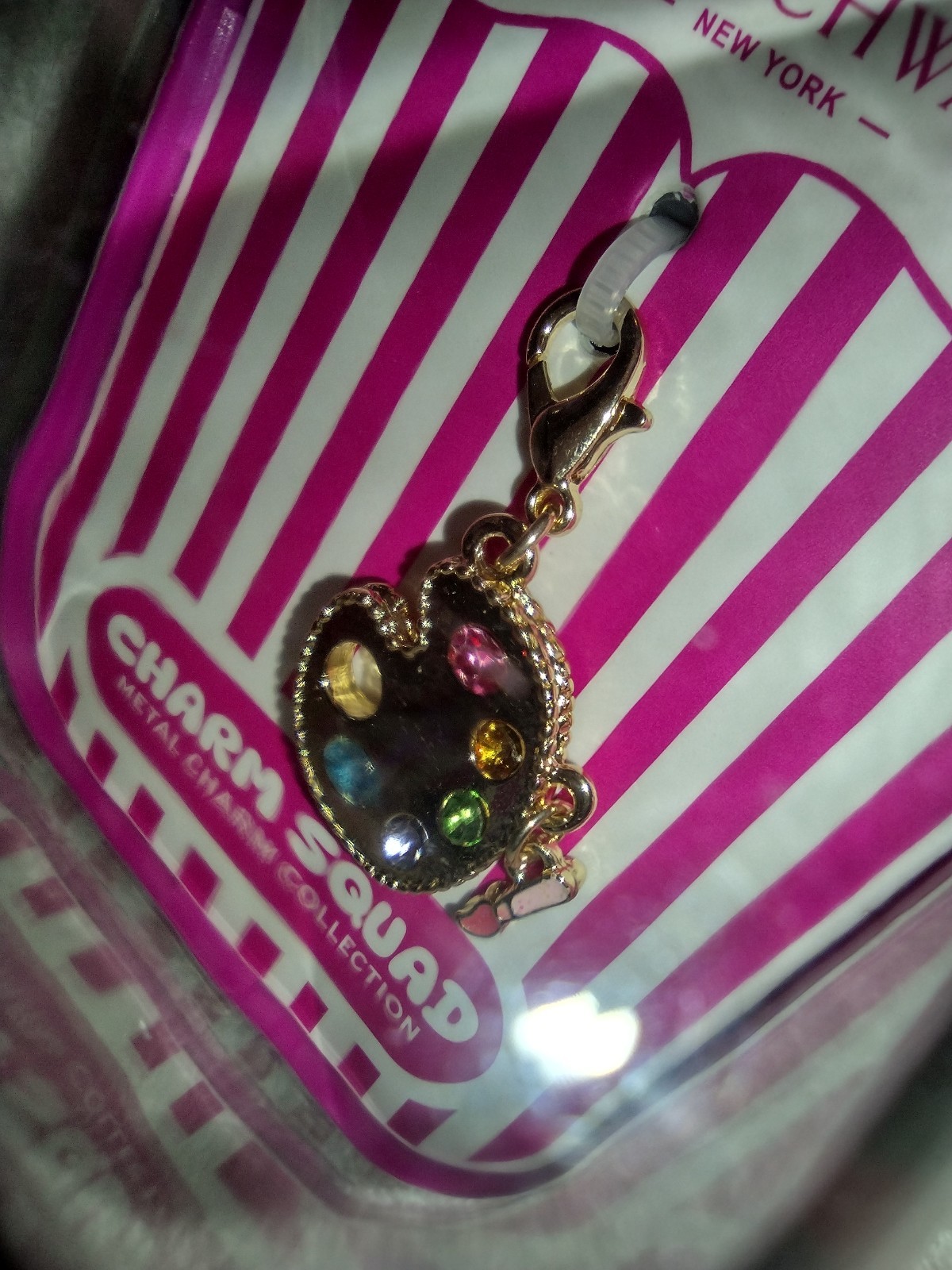 FAO Schwarz Charm Squad Paint pallet/dangling brush,NIB, gold color