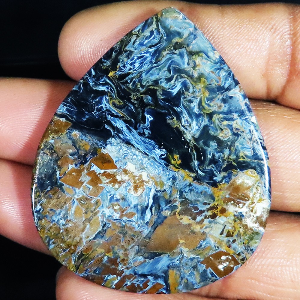 100% Natural PIETERSITE Pear Cabochon Loose Gemstone 101.70 Cts 44x53x5 mm YU339