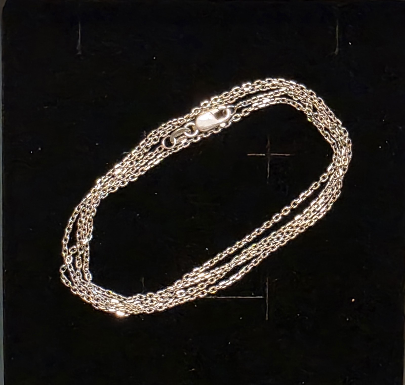 14K White Gold Chain Necklace 24″ RCI 585 Indonesia 3g Cable Rolo Link