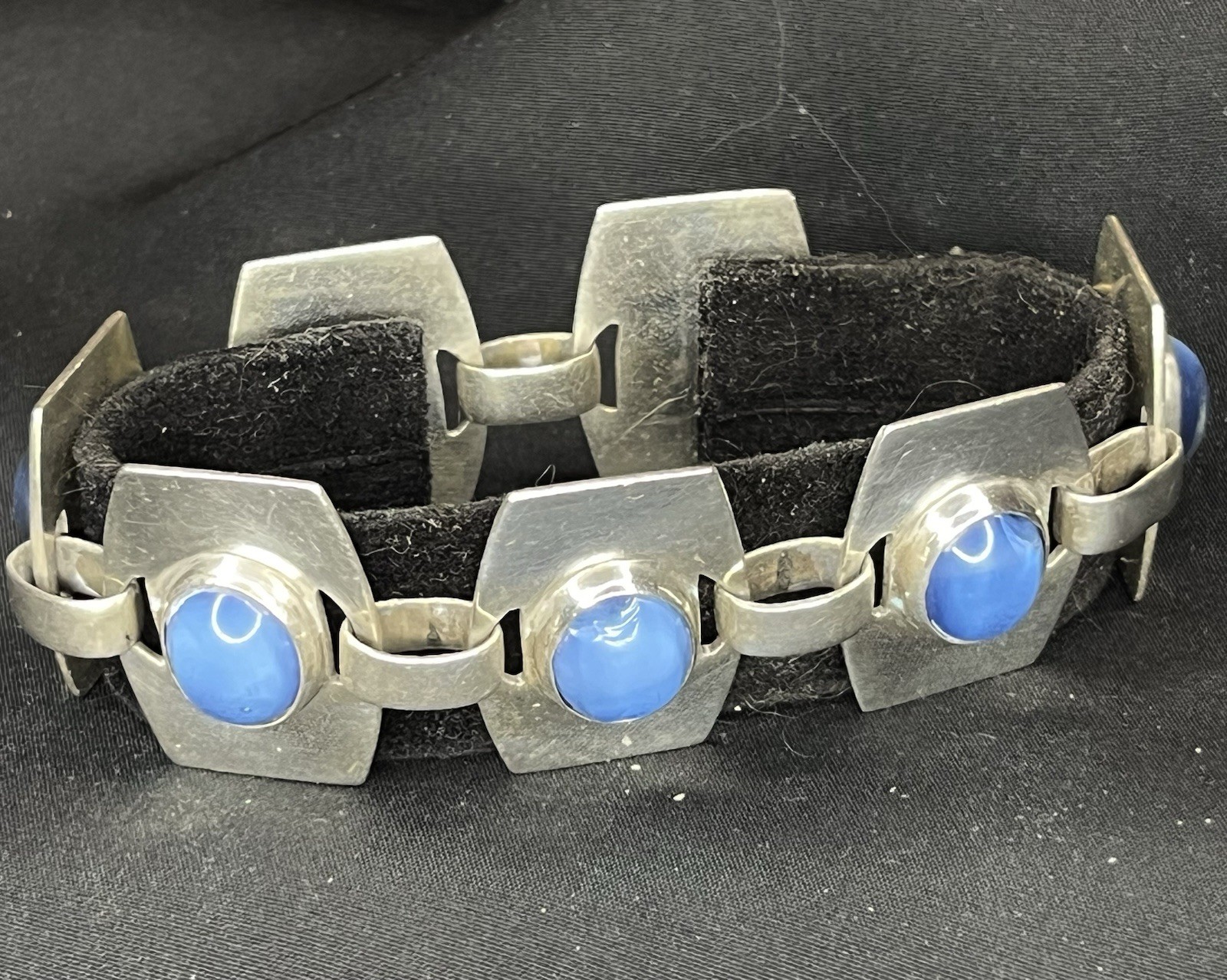 Silver 70s-Vintage Moonstone Bracelet