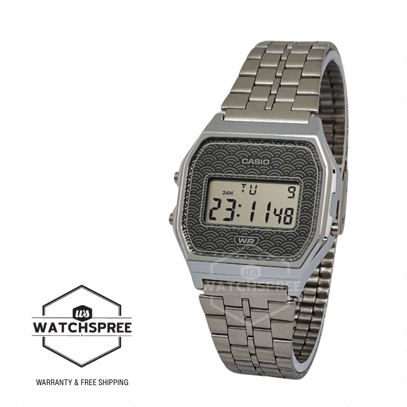 Casio (Japan Made) Digital Vintage Style Stainless Steel Band Watch A159WEVJ-7