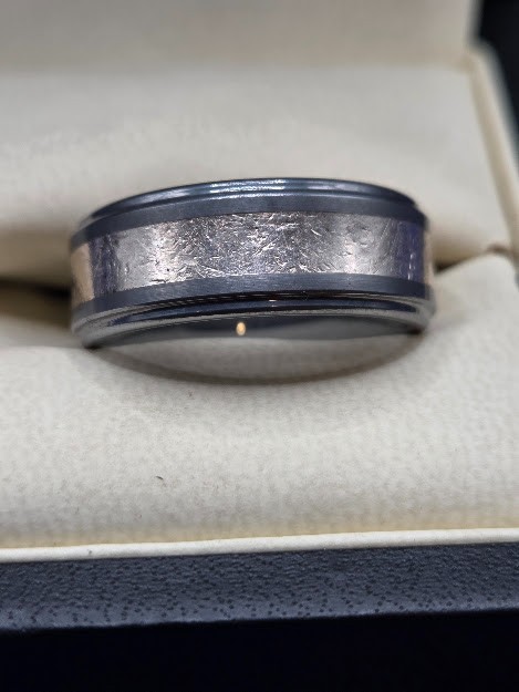 Men’s Size 8 Wedding Ring 9 Diamonds Triton Tungsten Carbide .925 Get it first
