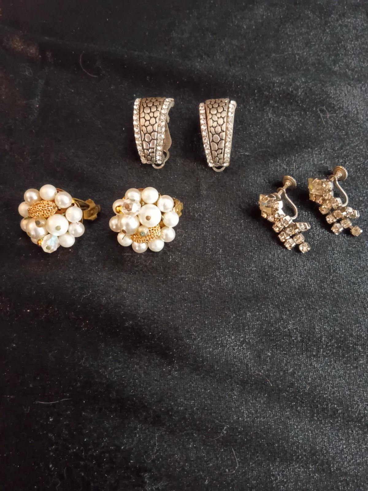 Lot of 3 Pairs of Clip On Earrings