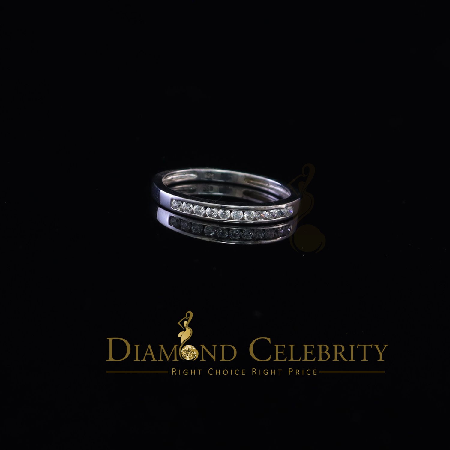 0.50ct Cubic Zirconia Sterling White Silver Round Engagement Women’s Ring Size 7
