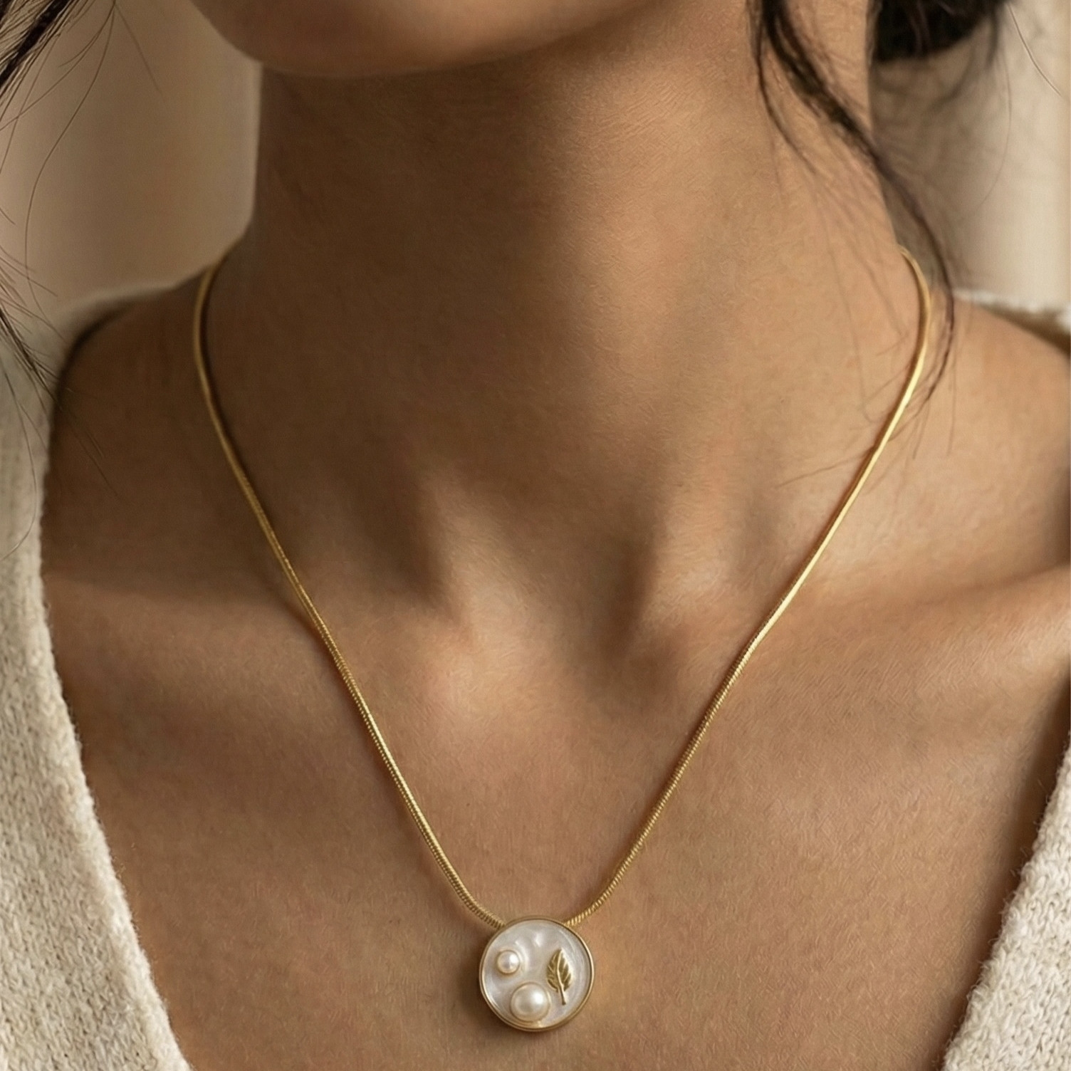 Anti Tarnish Necklace, 18K Gold Plated, Stainless Steel Jewellery, Gift for Her