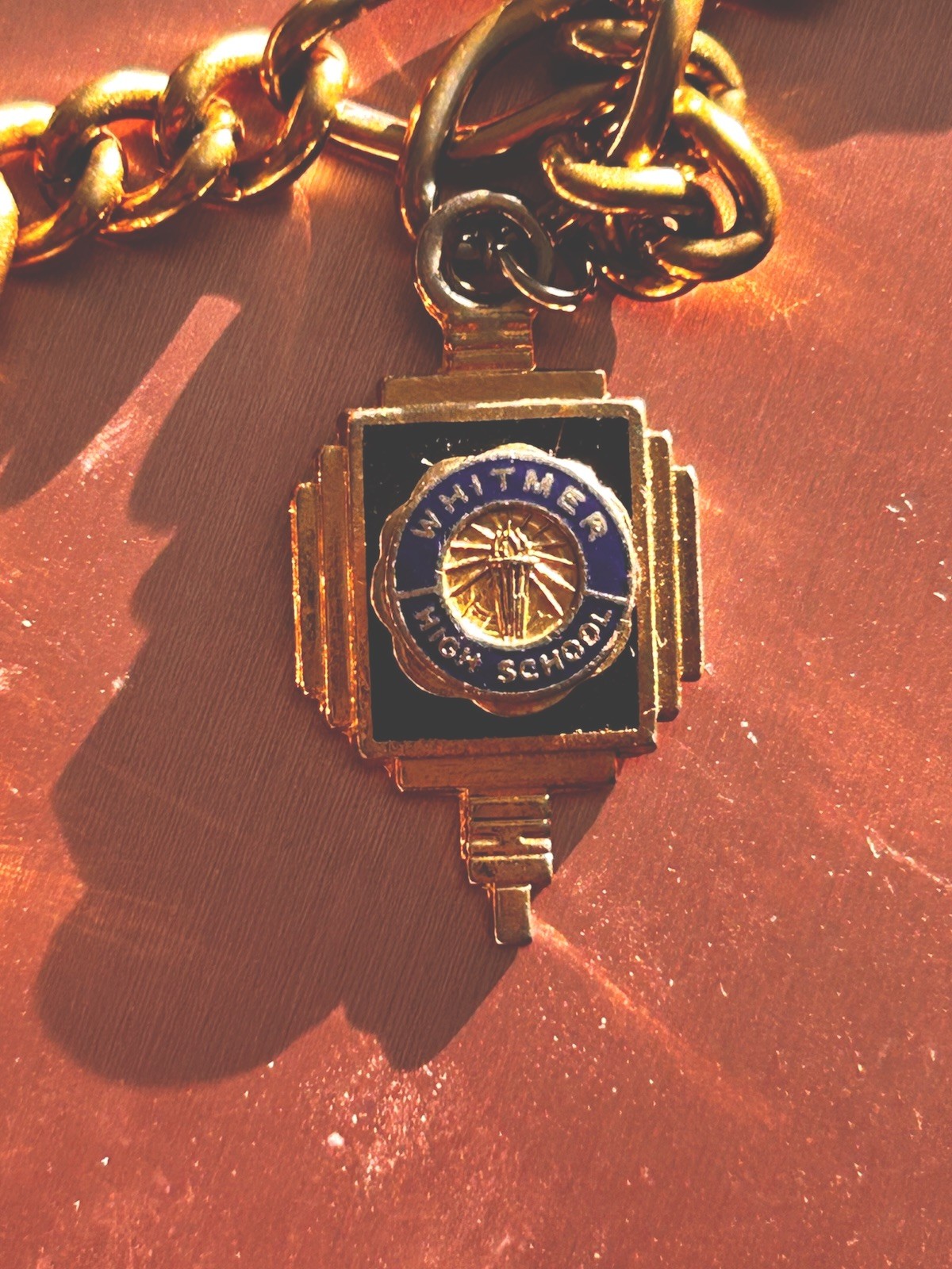 Gold Tone Vintage 1960s Charm Whitmer High School Pendant Kinney