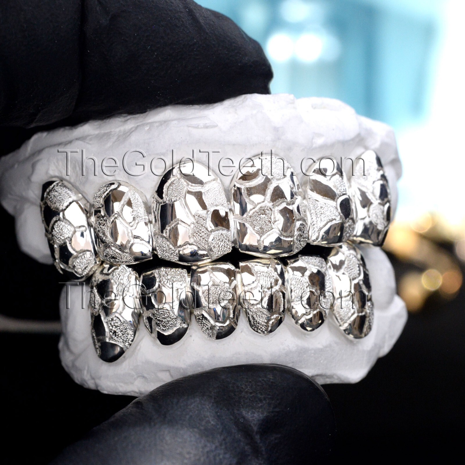 Custom Grillz .925 Sterling Silver Diamond Dust Cut Handmade Real Grill Teeth