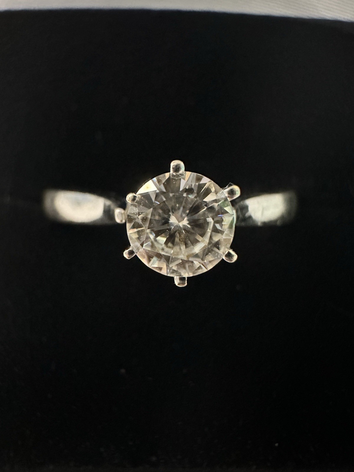 Charles & Colvard Forever-Brilliant 14k White Gold Round Moissanite Ring Size 7