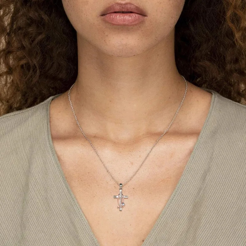 Stainless Steel Stethoscope Cross Necklace for Women Medicine Pendant Jewelry
