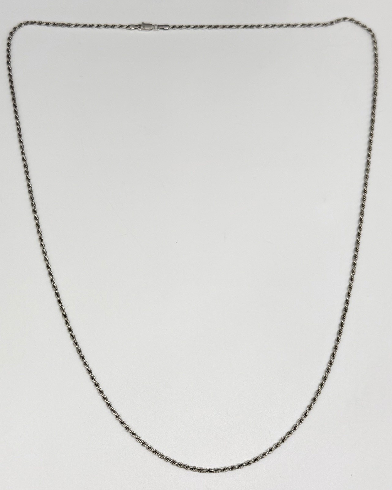 Nice Vintage SXI Italy Sterling Silver 2.4mm Rope Chain 30″ XL Necklace 15.1g