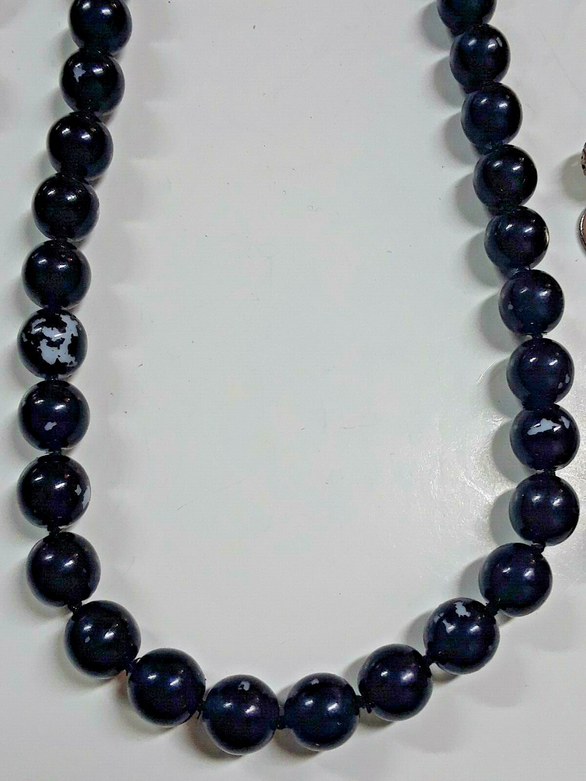Cookie lee copper color beaded necklace. black beads gold tone ball clasp + more