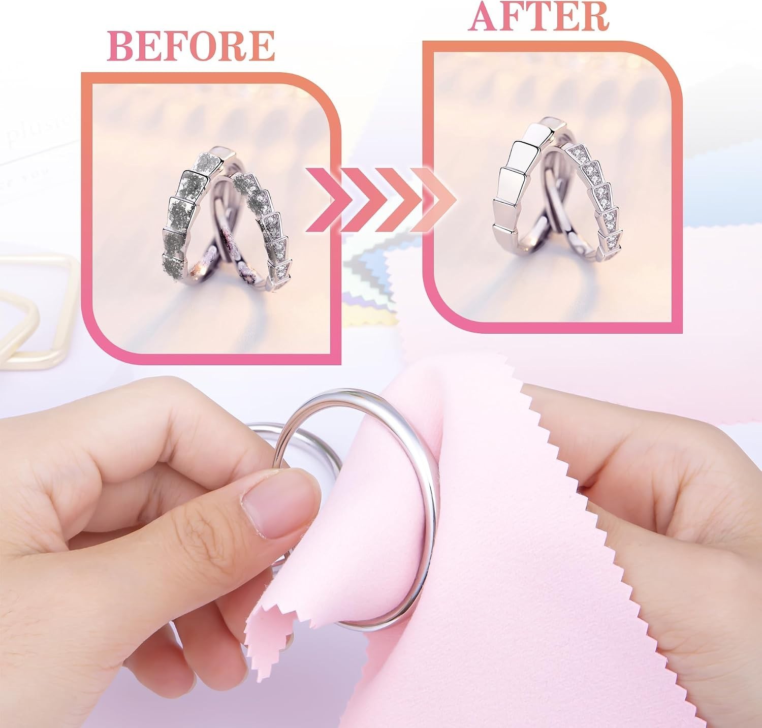 8x16cm Jewelry Cleaning Cloth – 30 Pcs Individually Wrapped for Jewelry Polis…