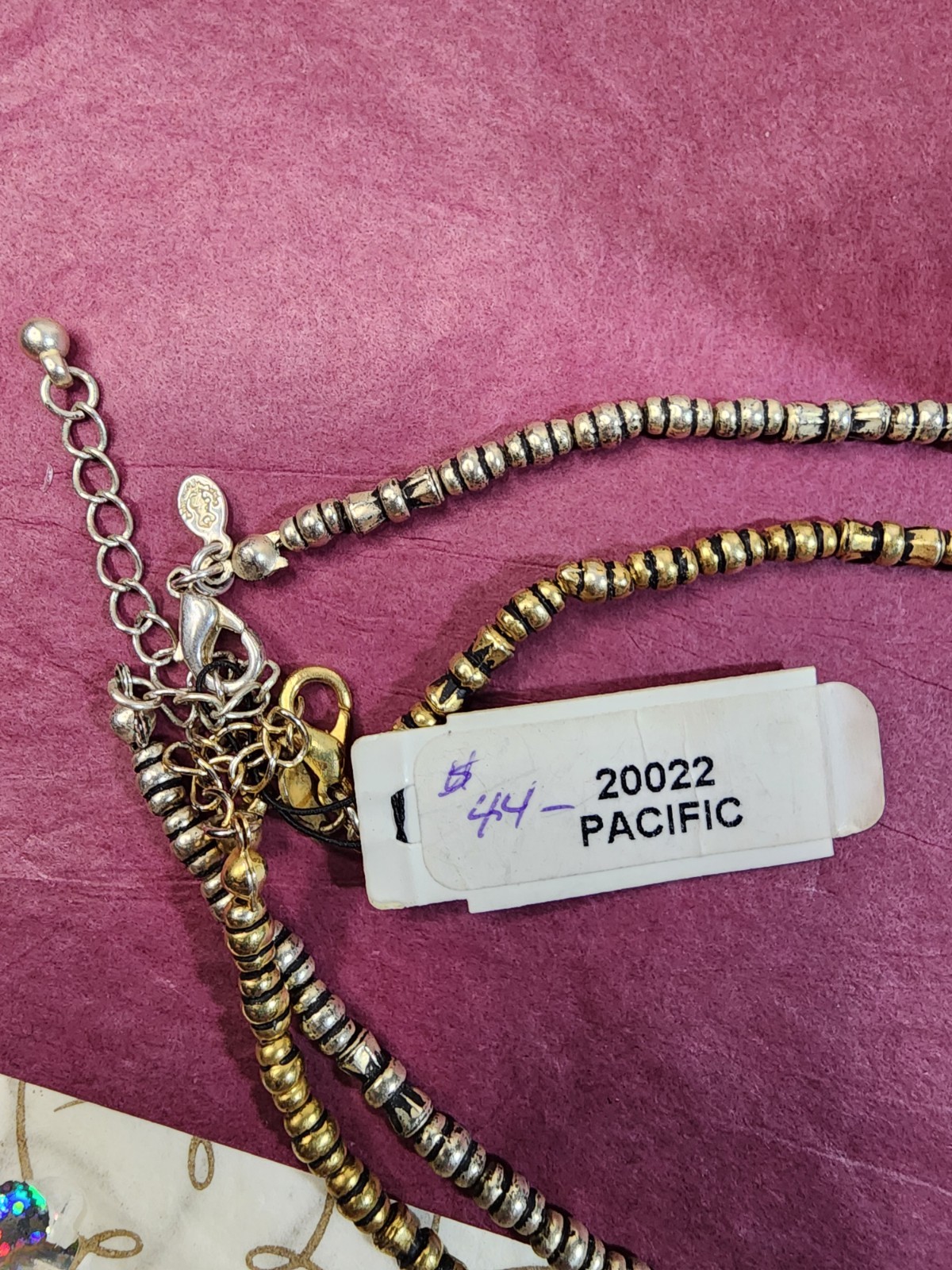 Premier Designs Geometric Silver Tone Gold Tone “Pacific” Necklace & Earring Set