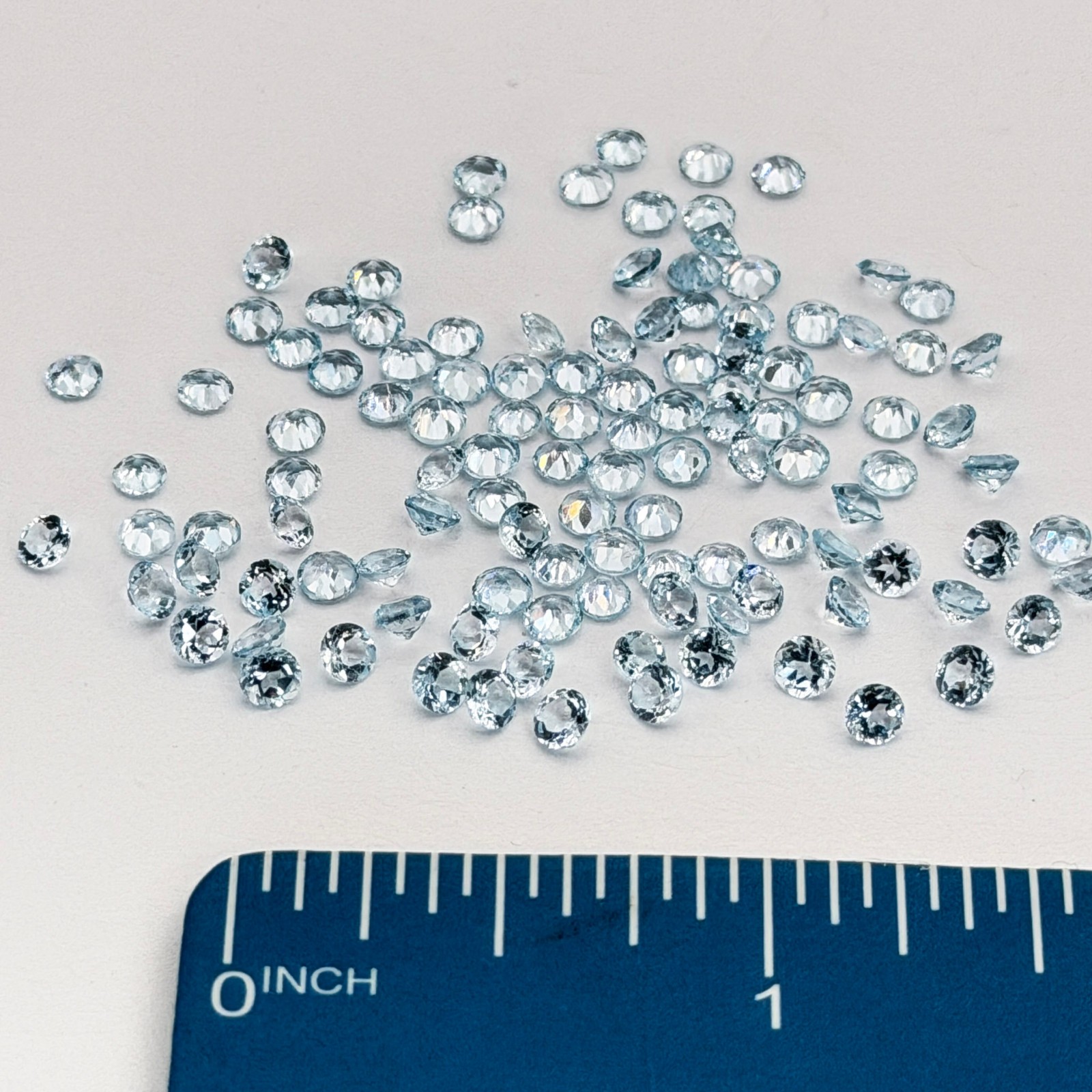 Natural Blue Topaz 3mm Round Faceted Gemstones Calibrated Lot Wholesale USA