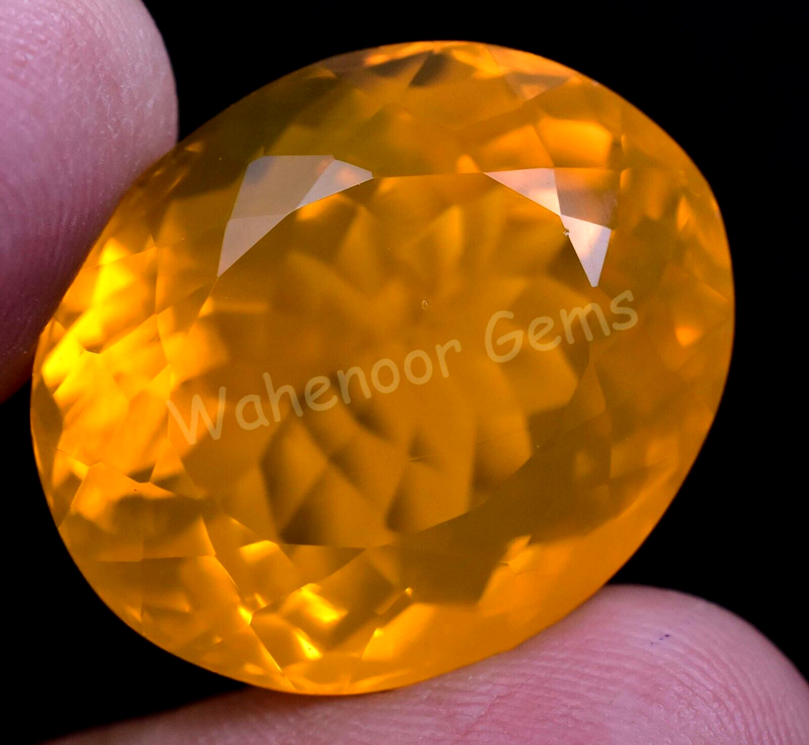 Natural Orange Opal 40.55 Ct Oval Welo Mexican Unheated Rare Gemstone Certified