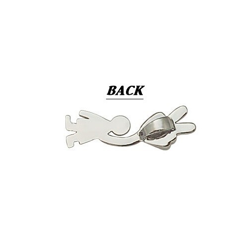 Victory Boy Pendant White Gold Plated Sterling Silver Charm – No Chain