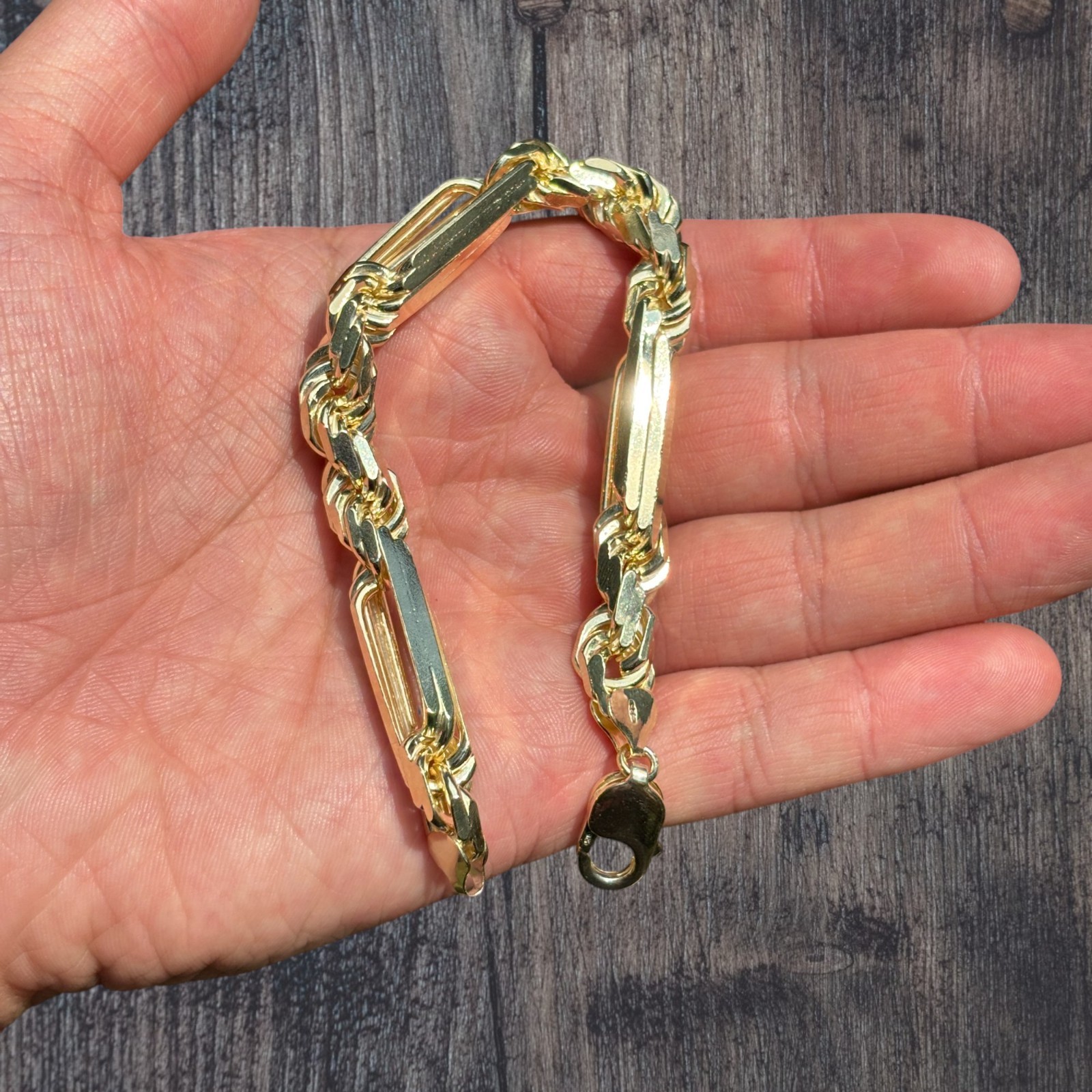 10mm Figarope Milano Bracelet – Solid 925 Sterling Silver Or 14k Gold Vermeil