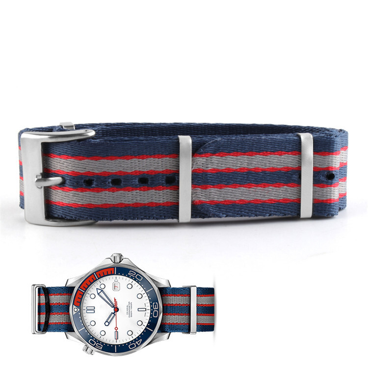 High Quality Nylon Canvas Watch Band 007 Men’s Single Pass Strap 20mm Fits Omega