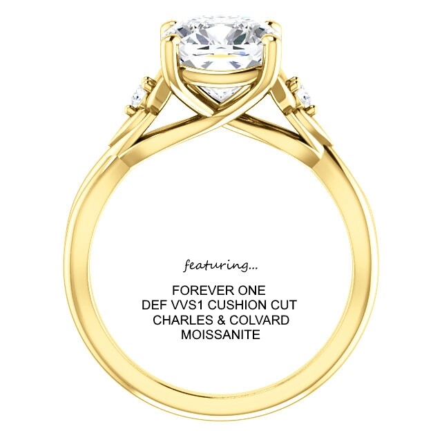 2.06 Carat Forever One DEF Moissanite Ring 14K Gold CHARLES & COLVARD
