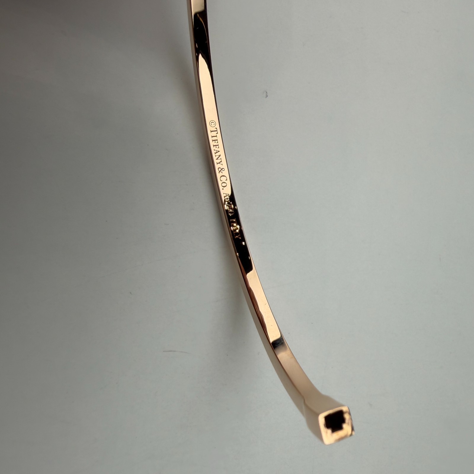Tiffany T Hinged Wire Bangle Diamond Bracelet 750 Rose Gold Medium (62273054)