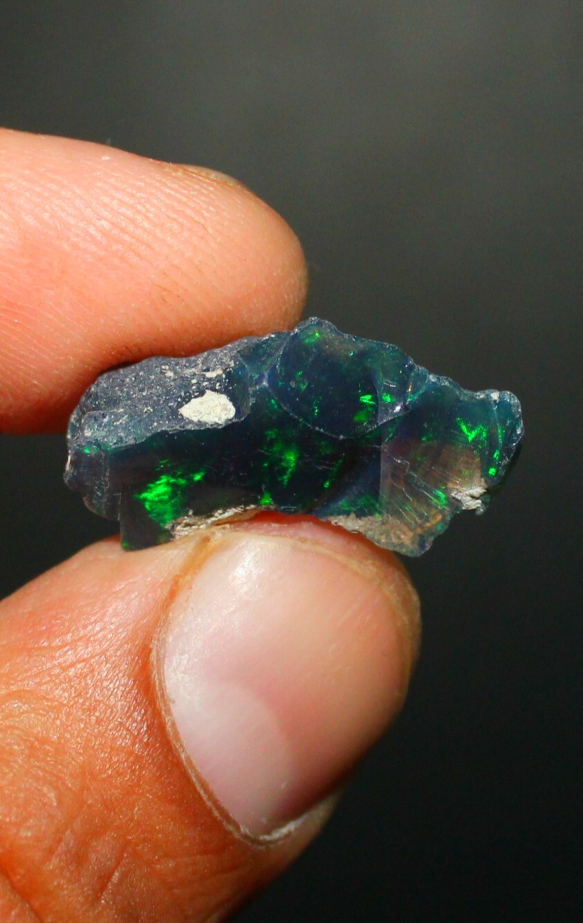 Black Opal Rough multi flashy fire loose raw black opal crystal rough 6.45 Cts