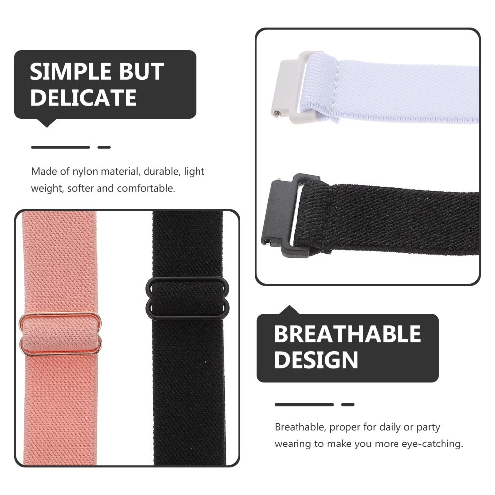 3Pcs Reusable Nylon Watchband Adjustable Strap for Smartwatch Assorted Colors