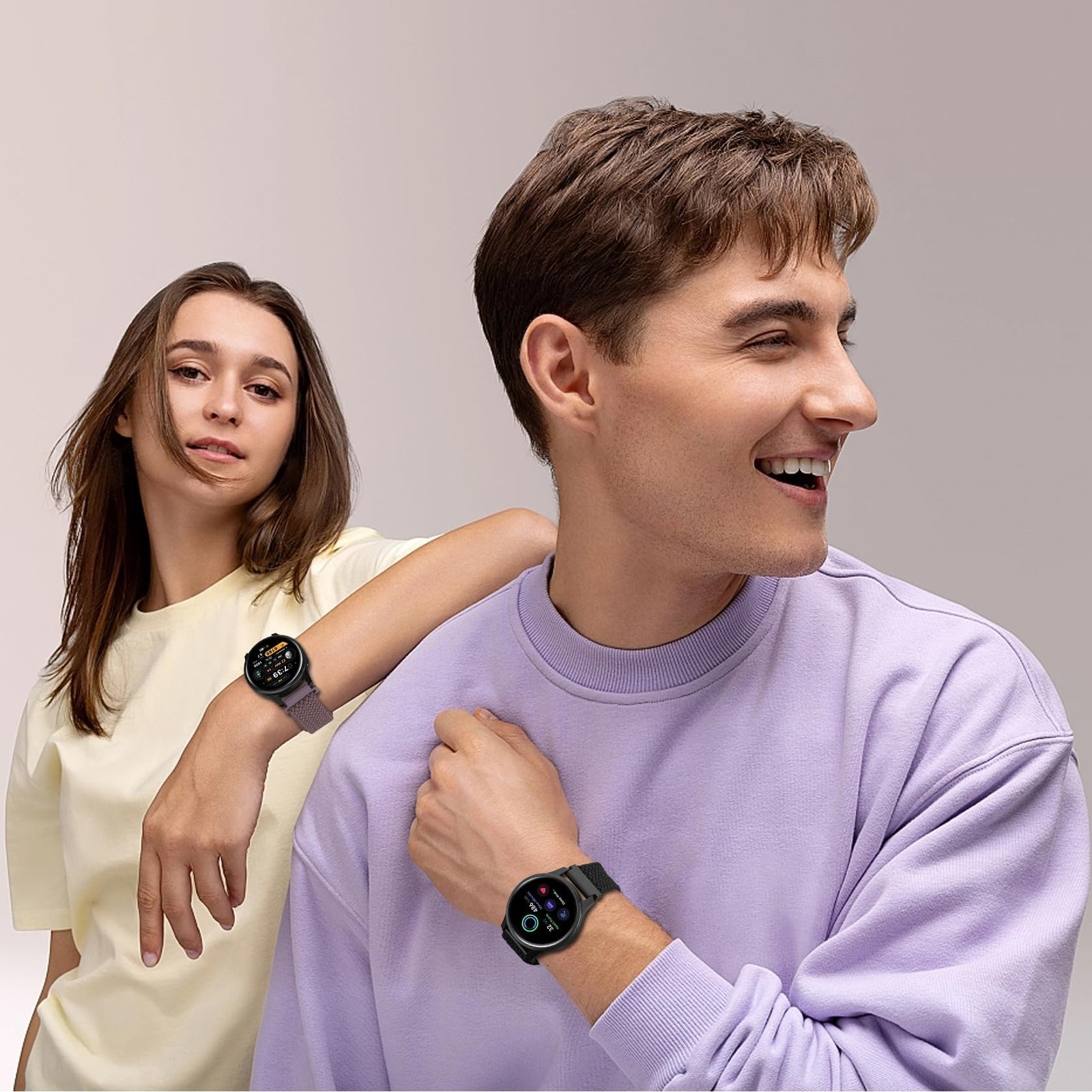 18mm Magnetic Braided Nylon Band Compatible with Garmin Venu 3S/Venu 4 41mm/Venu