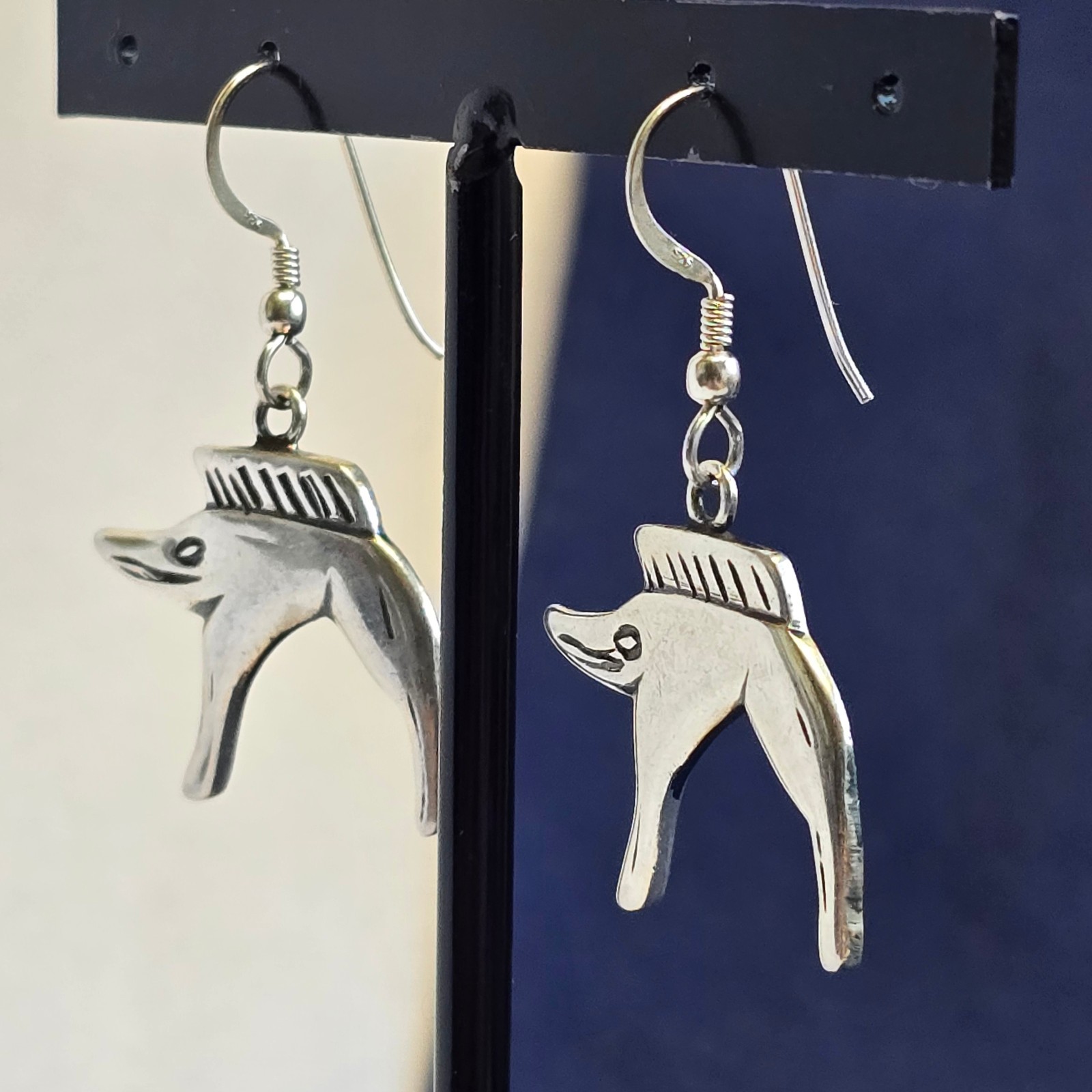 Sterling Silver Earrings 7.36g Fine Jewelry Celtic Boar Hook Back Dangles