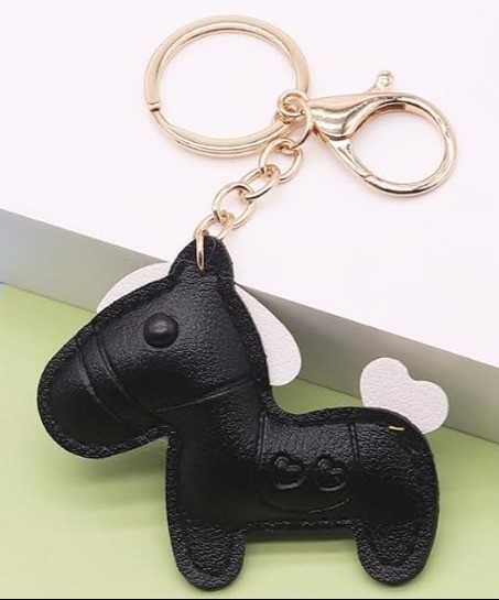 Puffed Horse Pull Charm/Key Ring For Zippers, Purses, Luggage, Schoolbag