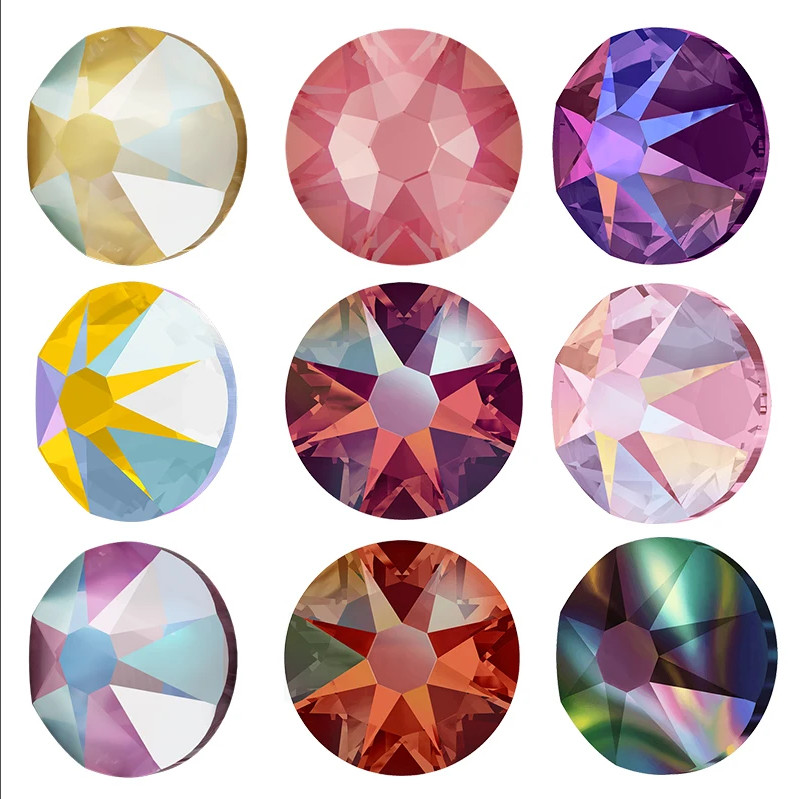 1440pcs Sparkly Flatback Strass Non Hotfix Rhinestone Gems 8 big 8 Small Stones