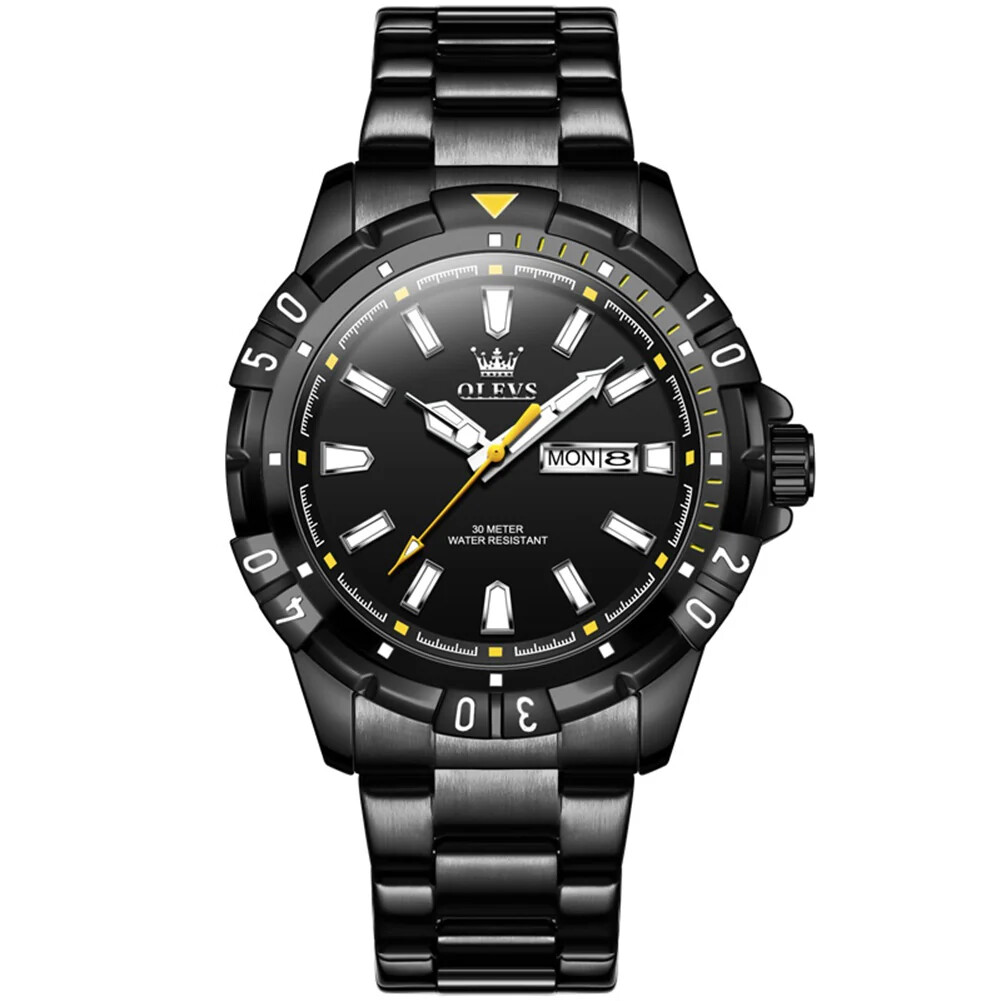KC OLEVS LUXURY MEN’S WATCH WATERPROOF STAINLESS -STEEL