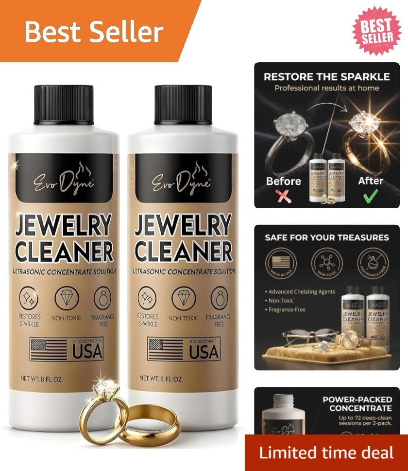 16oz Ultrasonic Jewelry Cleaner Solution for Diamonds & Gold – Fragrance-Free