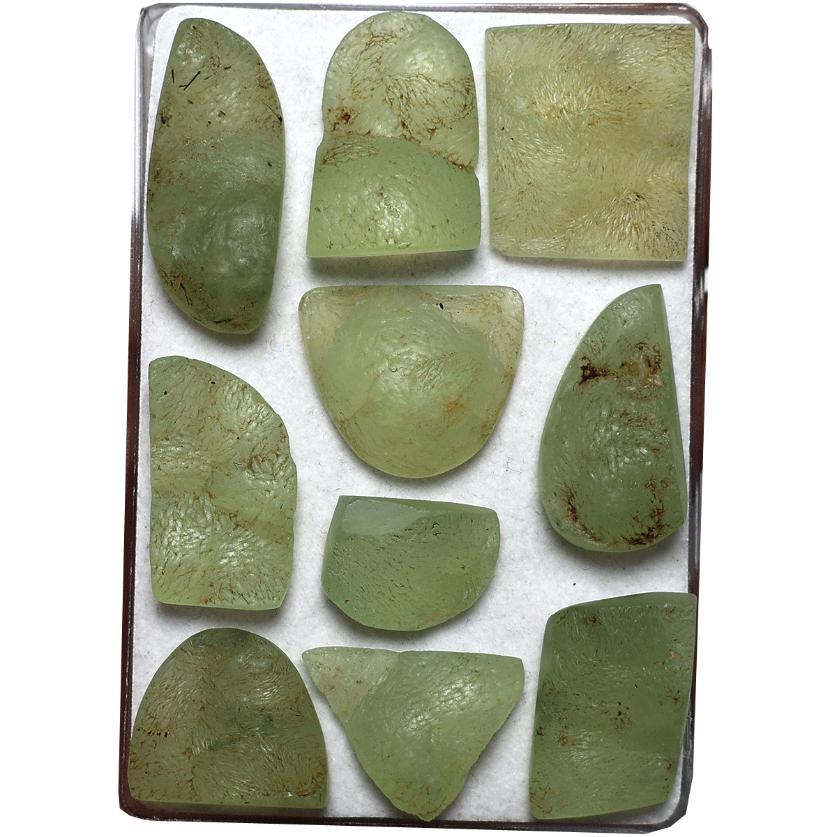 10 PC Natural Botryoidal Prehnite Raw Surface 16mm-30mm Druzy Cabochon Gemstones