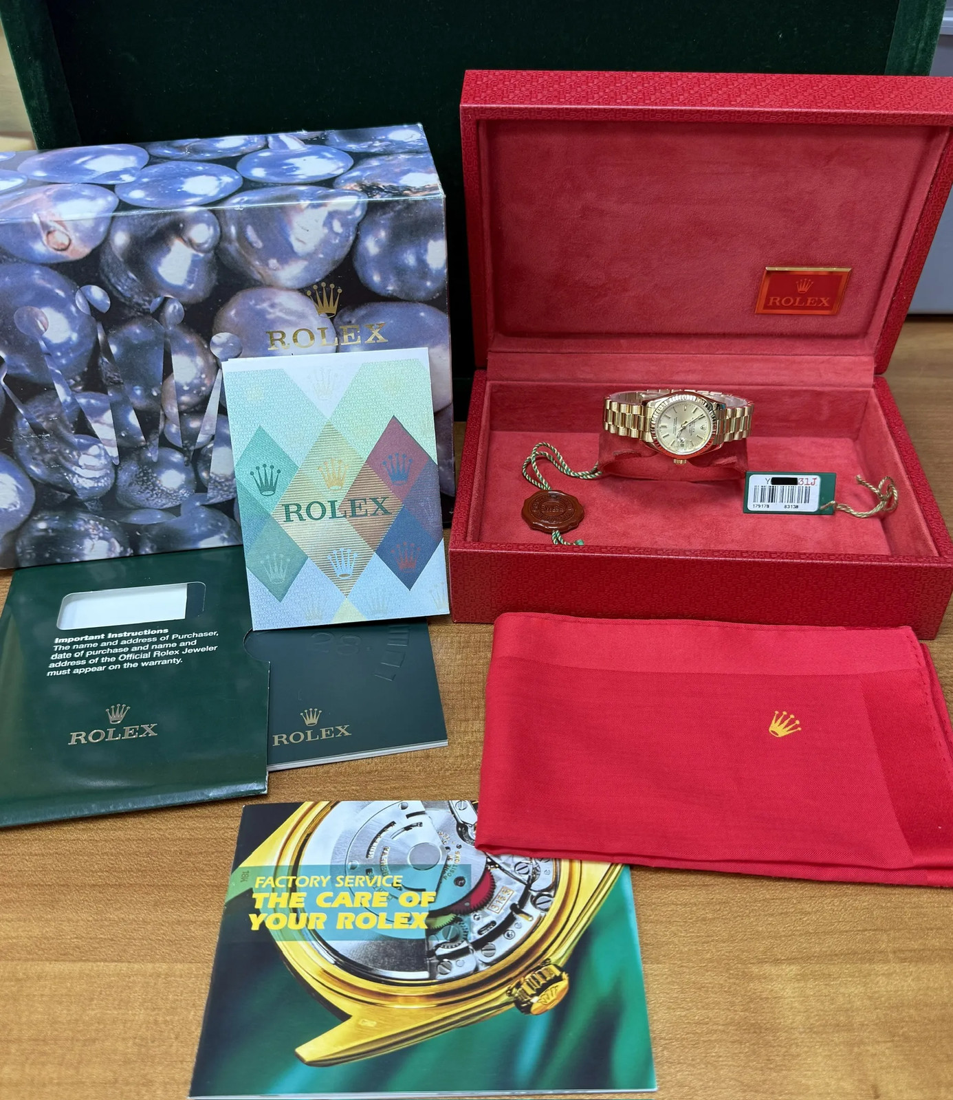 2004 Rolex Datejust Lady President Champagne Stick President 179178 Complete YG