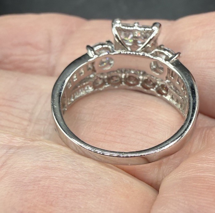 Brilliance Fine Jewelry Sterling Wedding Ring Size 7 – Simulated Diamond