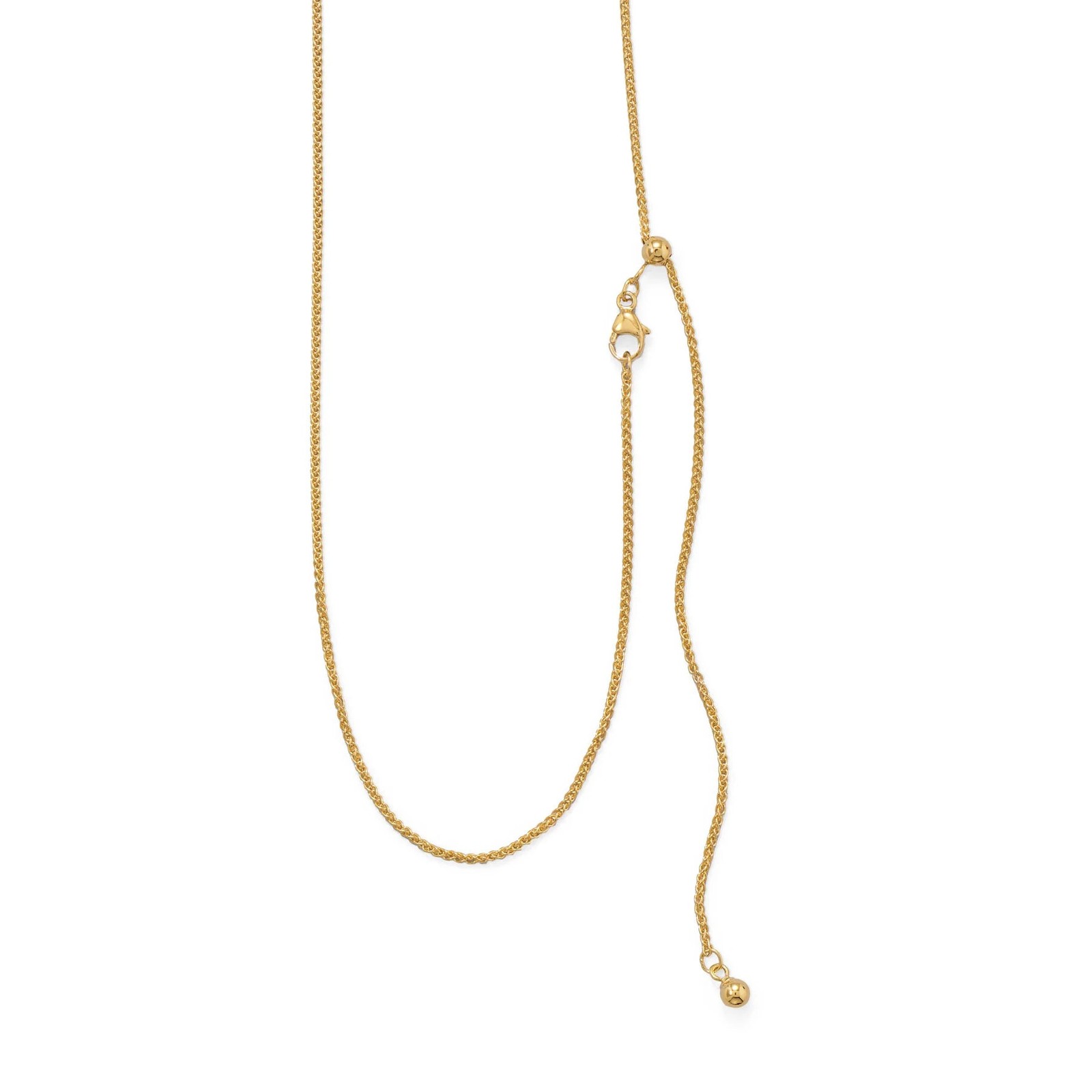 Adjustable French Wheat Chain 14/20 Gold Filled 1.1mm Up To 22 Inch USA