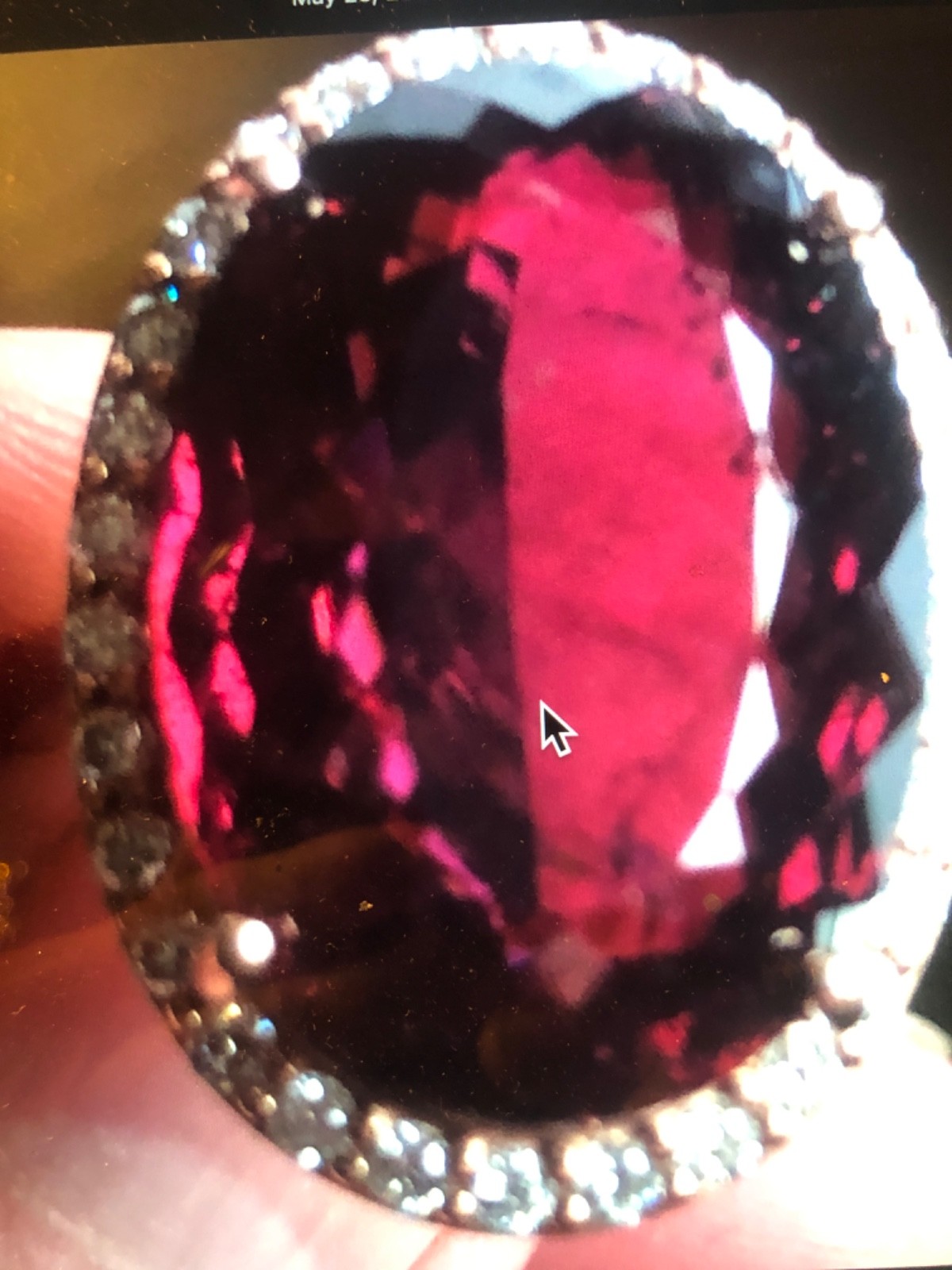14K Pink Gold Large 21.43 ct. Rubellite Ring Diamond Halo .75 ct . T.W.11.70 grm