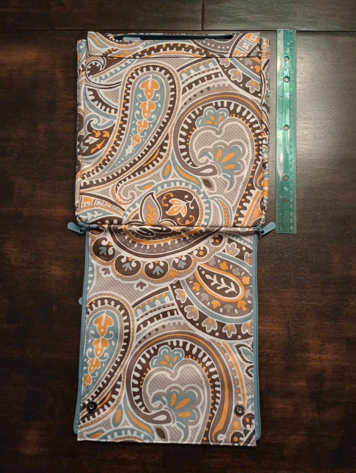 Thirty-One Folding Hanging Zipper Jewelry Organizer w/ Pockets Paisley Travel